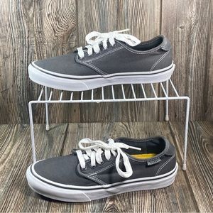 Vans Off The Wall Women's Size 7 Gray and White Low Top Lace Up Sneaker Shoes